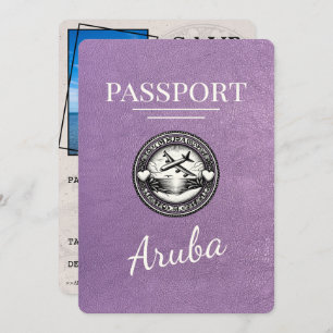 Lavender Purple Aruba Passport Save The Date