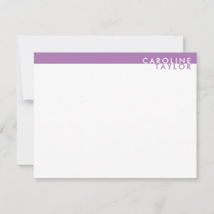 Lavender Purple Band Minimalist Stationery Card