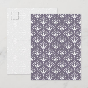 Lavender Purple Botanical Folk Floral Art PostCard
