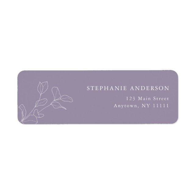Lavender Purple Botanical Return Address Label (Front)