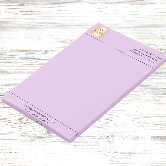 Lavender purple business logo letterhead post-it notes (Creator Uploaded)
