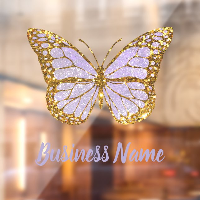Lavender purple butterfly logo window cling (Sheet 2)