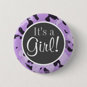 Lavender Purple Camo; Camouflage 6 Cm Round Badge