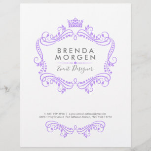 Lavender Purple Crown Frame Services Price List Flyer