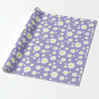 Lavender Purple Daisy Pattern Wrapping Paper