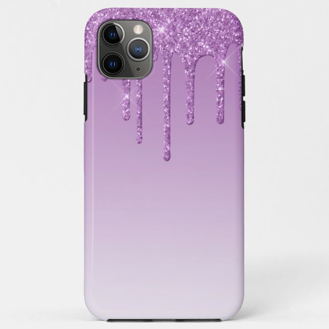 Lavender Purple Dripping Glitter Case-Mate iPhone Case (Back)