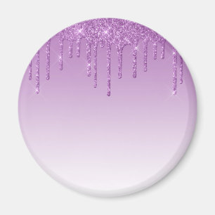 Lavender Purple Dripping Glitter Magnet