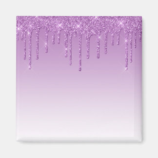 Lavender Purple Dripping Glitter Magnet