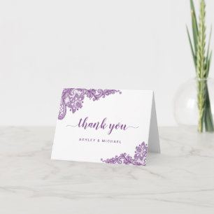 Lavender Purple Elegant Lace Floral Thank You