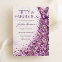 Lavender Purple Fifty & Fabulous 50th Birthday
