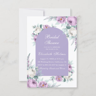 Lavender Purple Floral Bridal Shower Invitation
