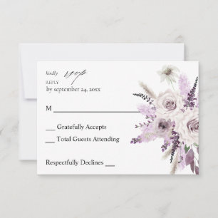 Lavender Purple Floral no Meal RSVP