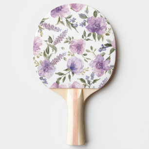 Lavender Purple Floral Watercolor Botanical Ping Pong Paddle