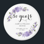 Lavender purple florals 50th wedding anniversary magnet<br><div class="desc">Celebrate a love that has stood the test of time with our " Lavender purple florals 50th wedding anniversary " design. Perfect for honouring a golden milestone, this elegant and heartfelt piece captures the essence of a 50-year journey filled with love, laughter, and cherished memories. Ideal for anniversary party invitations,...</div>