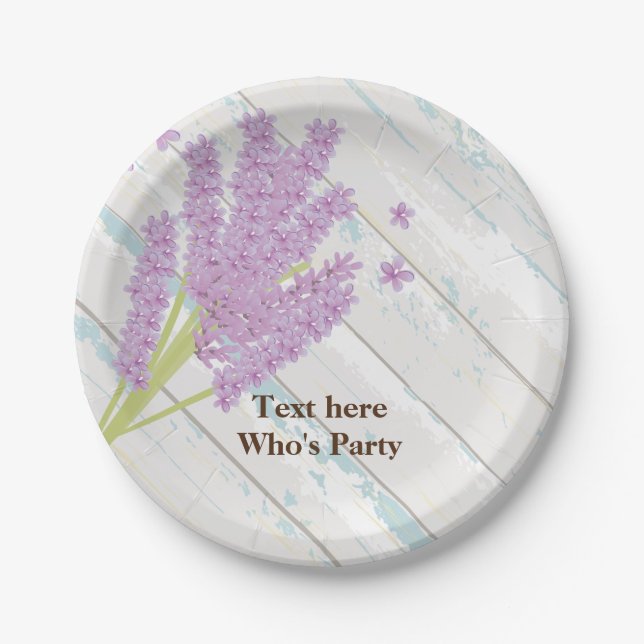 lavender, purple, flower Paper Plate (Front)