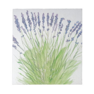 Lavender purple flowers floral herbs watercolor notepad