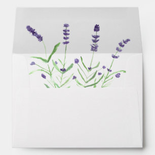 Lavender Purple Flowers Floral Return Address Envelope