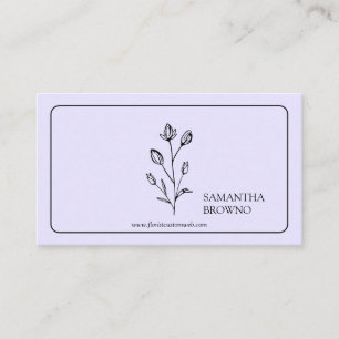 Lavender Purple Framed Flower Business Card