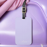 Lavender Purple Girly Script Monogram Name Modern Luggage Tag<br><div class="desc">Lavender Purple Monogram Add Your Own Name Script Signature Pillow. The luggage bag tag makes the perfect sweet 16 birthday,  wedding,  bridal shower,  baby shower or bachelorette party gift for someone who loves a chic elegant and modern style.</div>