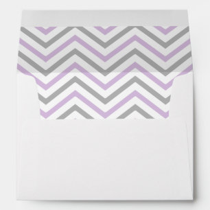 Lavender Purple Grey Grey Chevron Lined Envelope