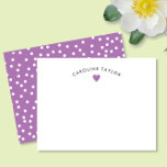 Lavender Purple Heart & Dots Cute Girly Card<br><div class="desc">This design features space for a name in a pretty curve over a simple heart graphic. Click the customise button if you would like to move/scale the images and further modify the text! Variations of this design, additional colours, as well as coordinating products are available in our shop, zazzle.com/store/doodlelulu. Contact...</div>