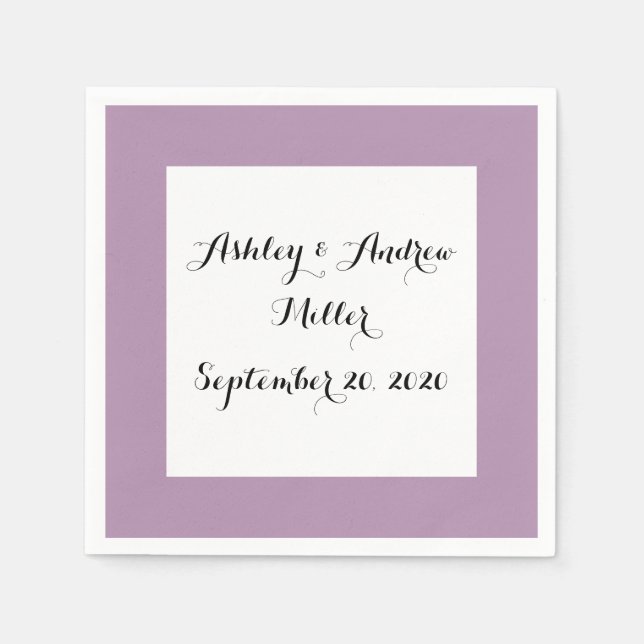Lavender Purple High End Solid Colour Napkin (Front)