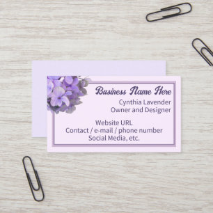 Lavender Purple Hydrangea  Business Card