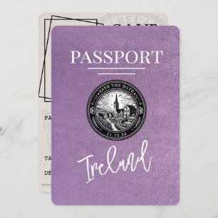 Lavender Purple Ireland Passport Save The Date