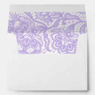 Lavender Purple Lace Wedding Envelope