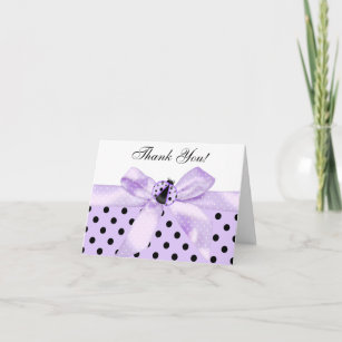 Lavender Purple Ladybug Thank You Cards