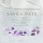 Lavender Purple Leaves Wedding Save The Date Acrylic Invitations<br><div class="desc">Lavender Purple Leaves Wedding Acrylic Save The Date 

See matching collection in Niche and Nest Store</div>