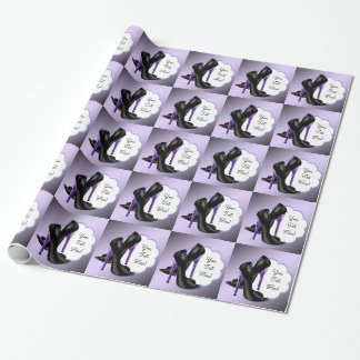 Lavender Purple Leopard High Heel Shoe Gift Wrap