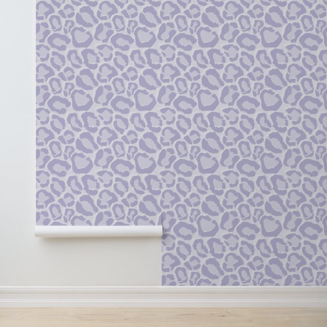 Lavender Purple Leopard Print Wallpaper (Application)