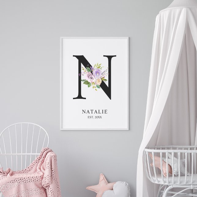 Lavender Purple Letter 'N' Nursery Name Wall Art (Creator Uploaded)