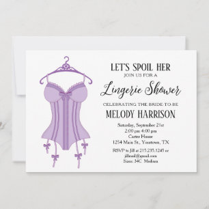 Lavender purple Lingerie Bridal Shower Invitation