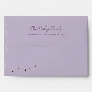 Lavender Purple Little Boo Halloween Baby Shower Envelope