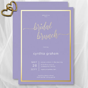 Lavender Purple Modern Minimal Bridal Brunch