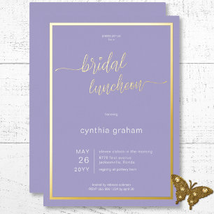 Lavender Purple Modern Minimal Bridal Luncheon