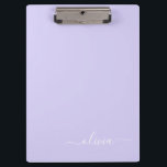 Lavender Purple Modern Script Girly Monogram Name Clipboard<br><div class="desc">Lavender Purple Monogram Name Planning Clipboard. This makes the perfect sweet 16 birthday,  wedding,  bridal shower,  anniversary,  baby shower or bachelorette party gift for someone that loves glam luxury and chic styles.</div>