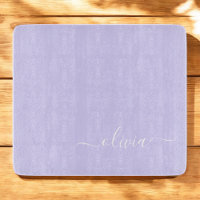 Lavender Purple Modern Script Girly Monogram Name
