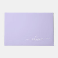 Lavender Purple Modern Script Girly Monogram Name