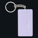 Lavender Purple Modern Script Girly Monogram Name Key Ring<br><div class="desc">Lavender Purple Simple Script Monogram Name Keychain. This makes the perfect sweet 16 birthday,  wedding,  bridal shower,  anniversary,  baby shower or bachelorette party gift for someone that loves glam luxury and chic styles.</div>