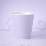 Lavender Purple Modern Script Girly Monogram Name Latte Mug<br><div class="desc">Lavender Purple Simple Script Monogram Name Latte Coffee Cup Mug. This makes the perfect sweet 16 birthday,  wedding,  bridal shower,  anniversary,  baby shower or bachelorette party gift for someone that loves glam luxury and chic styles.</div>