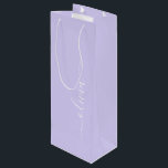 Lavender Purple Modern Script Girly Monogram Name Wine Gift Bag<br><div class="desc">Lavender Purple Simple Script Monogram Name Gift Bag. This makes the perfect sweet 16 birthday,  wedding,  bridal shower,  anniversary,  baby shower or bachelorette party gift bag for someone that loves glam luxury and chic styles.</div>