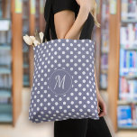 Lavender Purple Monogram Polka Dots Tote Bag<br><div class="desc">A modern two-tone polka dot design with a chic monogram.</div>