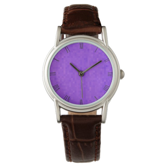 Lavender Purple Mosaic, Ladies Wrist Watch (Front)