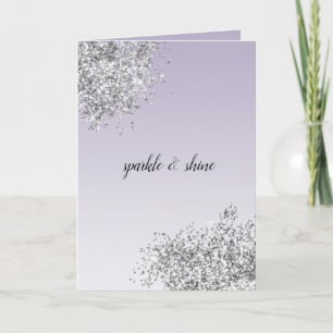 Lavender Purple Ombre Silver Glitter Sparkle Card