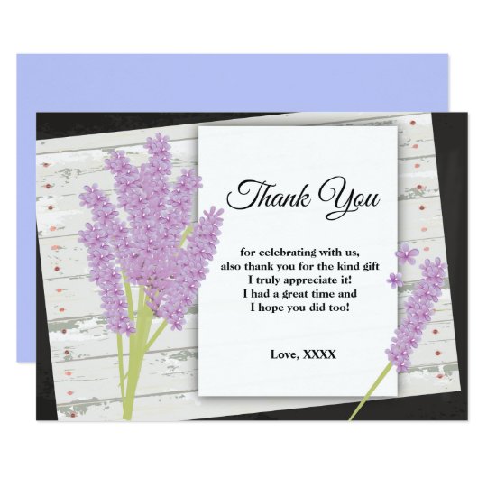 lavender, purple, party, thank you card | Zazzle.com.au