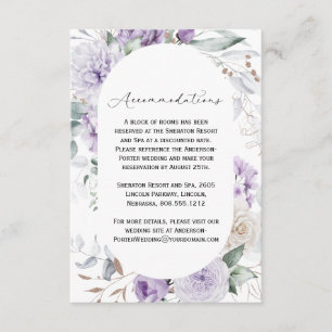 Lavender Purple Peonies Floral Enclosure Card