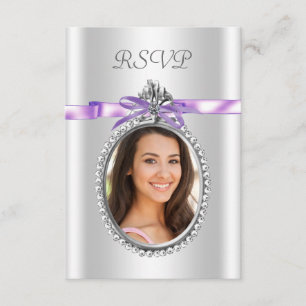 Lavender Purple Photo RSVP Cards
